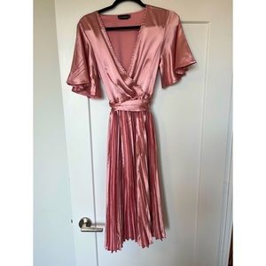 Satin pink dress